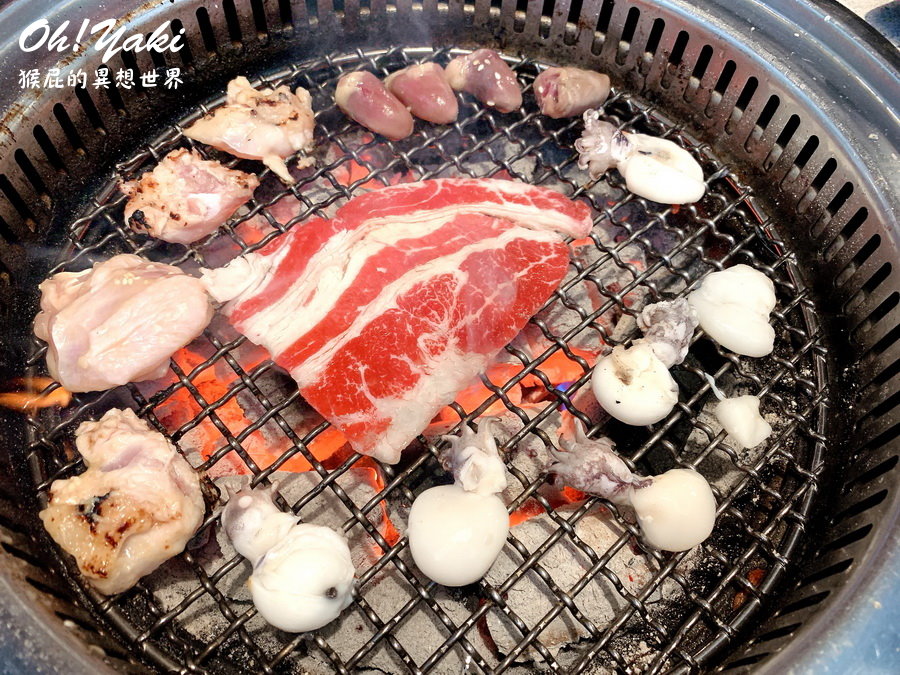 【台中吃到飽】台中499元平價燒肉吃到飽Oh ! Yaki 日式精緻炭火燒肉！台中網美風格燒肉店！（內有oh yaki菜單） @猴屁的異想世界