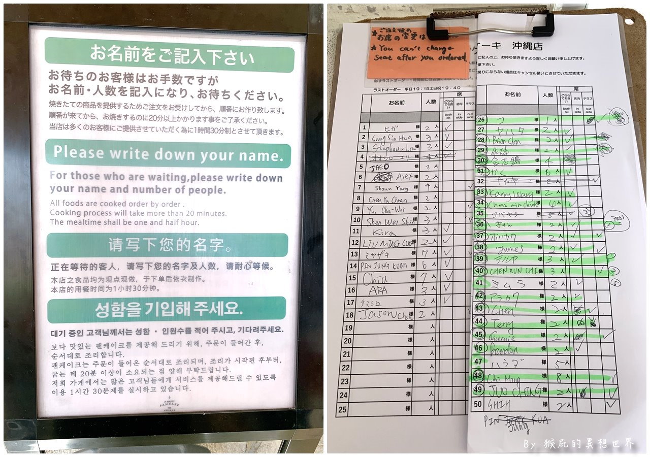 幸福鬆餅｜沖繩必吃美食，朝聖沖繩小希臘純白建築瀨長島上的舒芙蕾鬆餅，排了1個小時才吃到，現點現做超好吃 @猴屁的異想世界