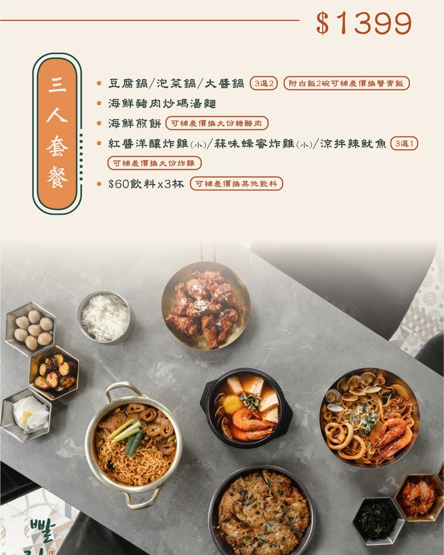 掰哩掰哩韓食料理｜台中超人氣韓式料理，6種小菜吃到飽、炸雞炸醬麵泡菜鍋平價美味推薦 @猴屁的異想世界