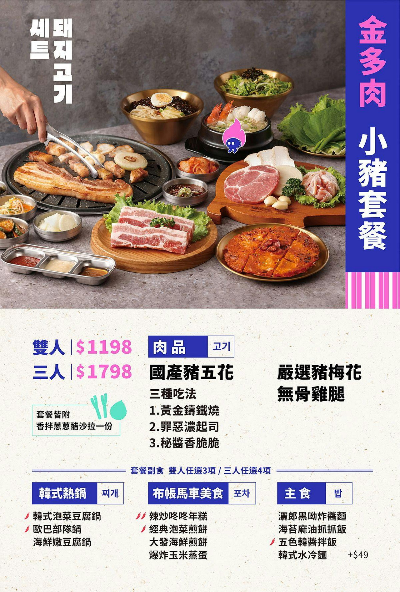 【金咕韓式原塊烤肉】王品平價韓式燒肉進駐西門町，豬五花3吃超邪惡，小菜吃到飽 @猴屁的異想世界