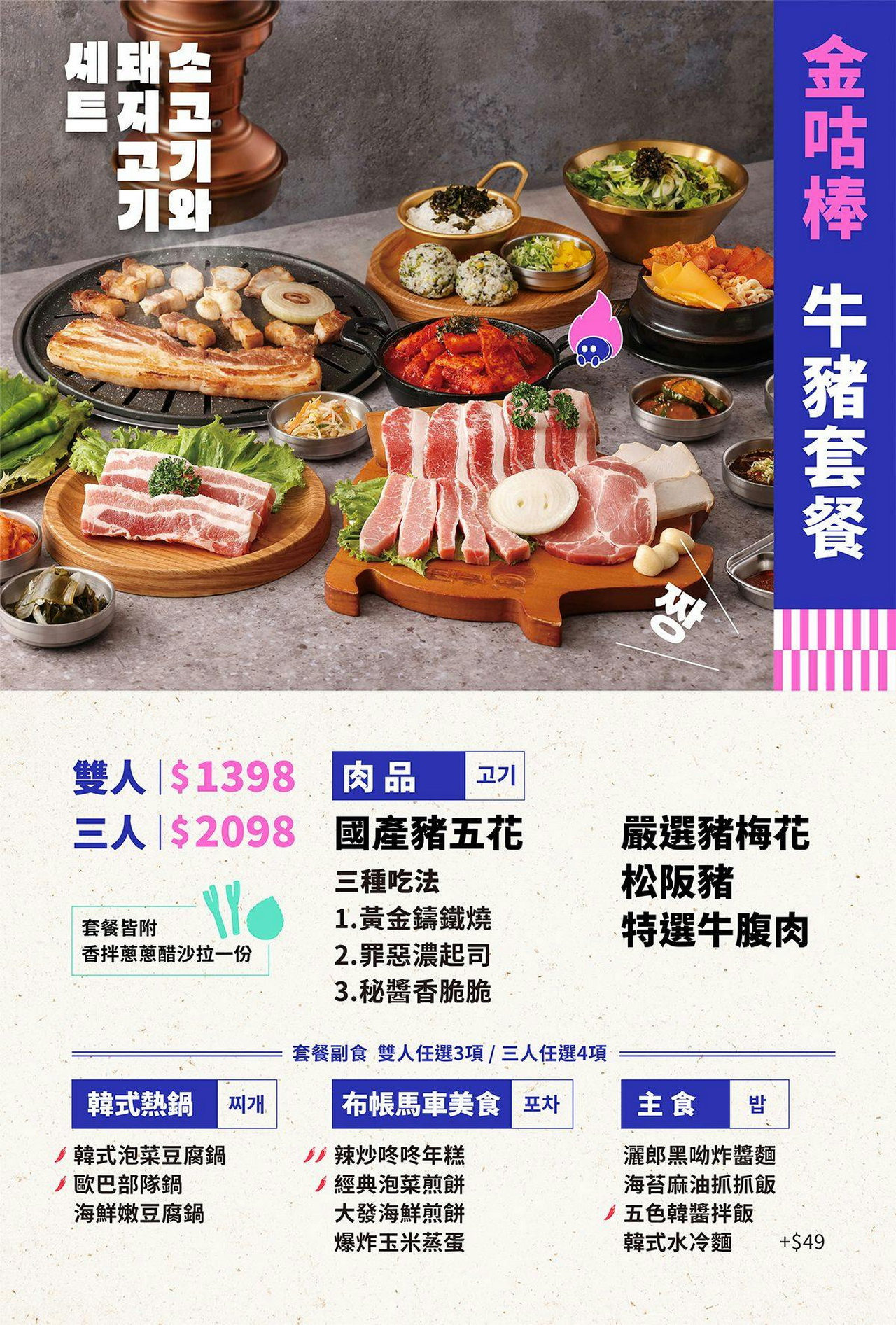 【金咕韓式原塊烤肉】王品平價韓式燒肉進駐西門町，豬五花3吃超邪惡，小菜吃到飽 @猴屁的異想世界