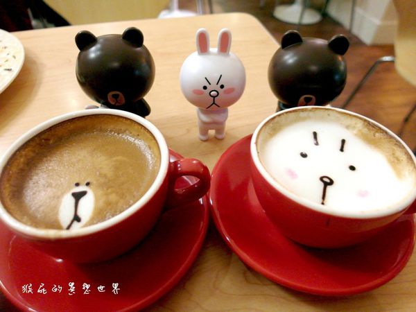 Sam咖啡小館｜台北咖啡廳推薦，絕對不能錯過超可愛LINE熊大兔兔拉花咖啡 @猴屁的異想世界