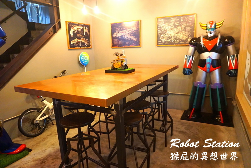 ROBOT CAFE 鐵皮駅｜台中機器人主題餐廳，工具箱三明治好可愛，有披薩、義大利麵、鬆餅 @猴屁的異想世界